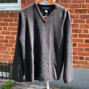 Banana Republic Mens 100% Lambswool Sweater L Gray